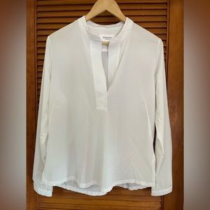 Ministry of Supply Juno Popover Blouse in White